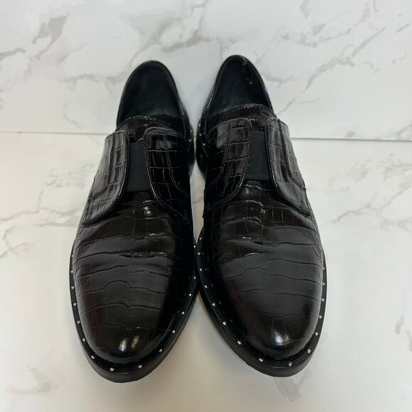 Freda Salvador Laceless Croc d'Orsay Leather
Oxfords in Black Women's Size 5.5 - Picture 9 of 14